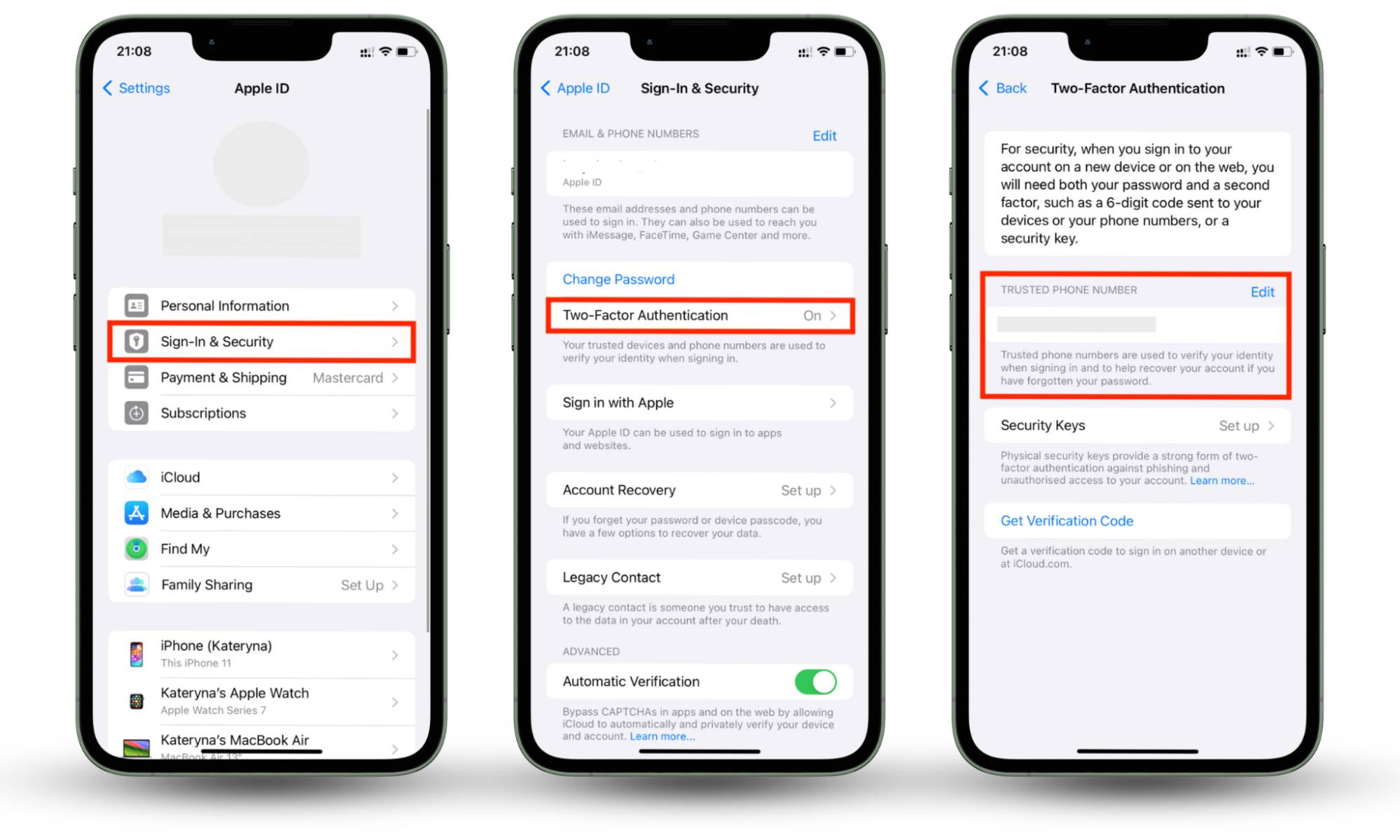 iPhone settings screen showing how toprotect against an email hack by setting up 2FA on Apple through Settings, Sign-in & Security, and enabling Two-Factor Authentication. iPhone settings screen showing how toprotect against an email hack by setting up 2FA on Apple through Settings, Sign-in & Security, and enabling Two-Factor Authentication.