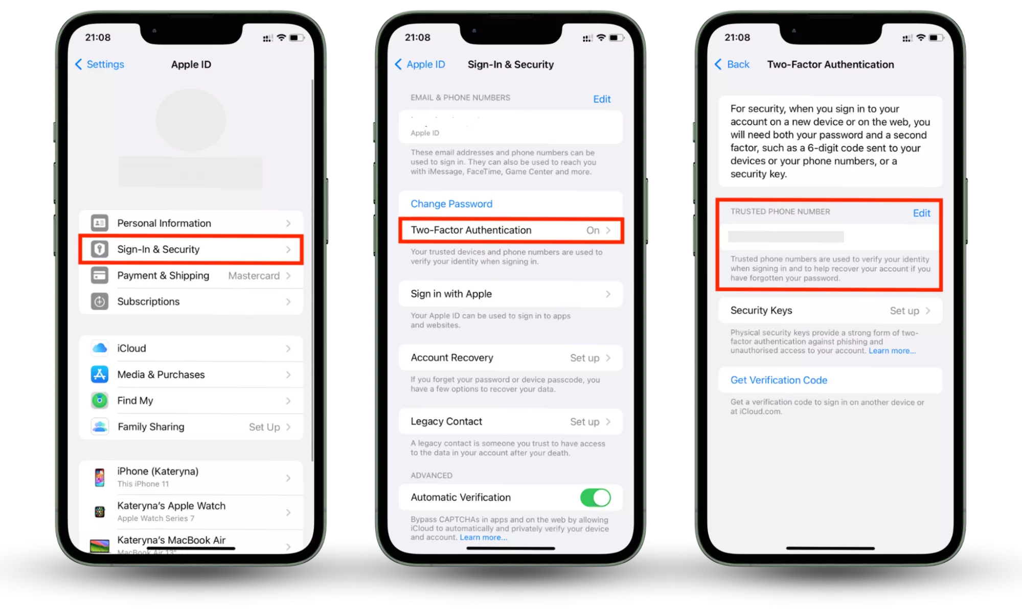 The steps needed to set up two-factor authentication on an iPhone, starting by opening the Settings app. If you have issues with AirTag set up, this could help.