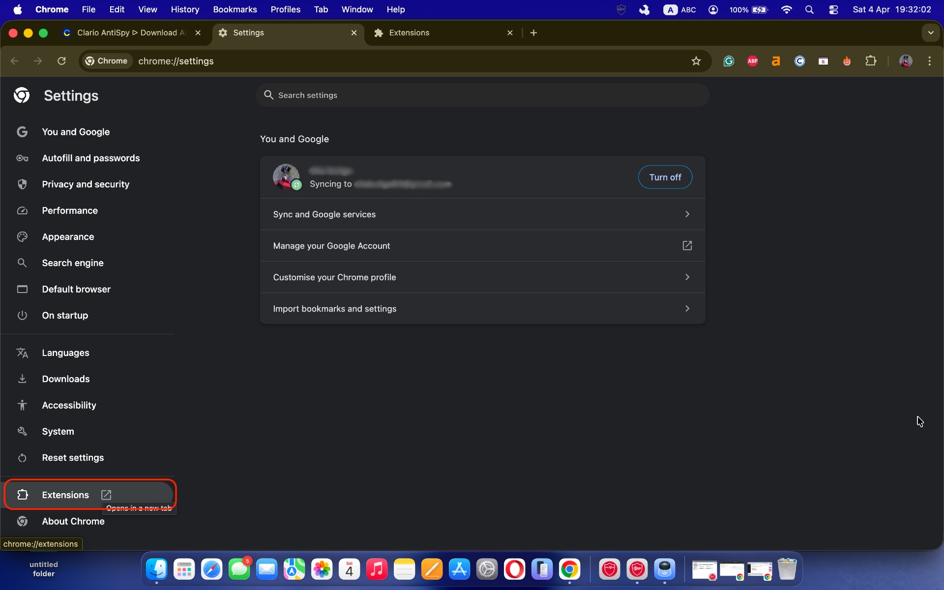 The Google Chrome browser on a Mac displaying the Extensions page, where the user can view and manage installed extensions to identify potential adware. The Google Chrome browser on a Mac displaying the Extensions page, where the user can view and manage installed extensions to identify potential adware.