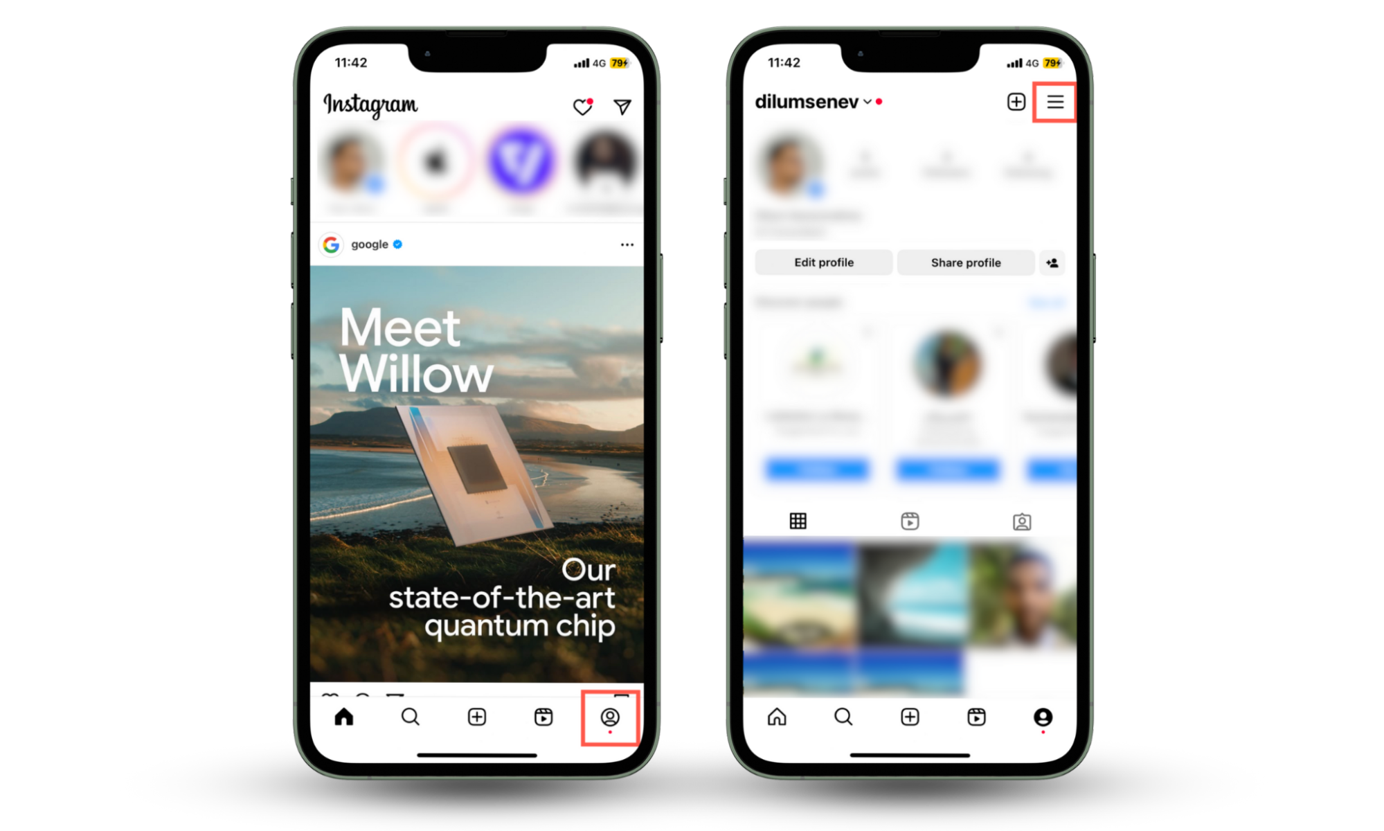 The Instagram app and the initial steps to get to the account deletion screen if you want to delete your Instagram account. The Instagram app and the initial steps to get to the account deletion screen if you want to delete your Instagram account.