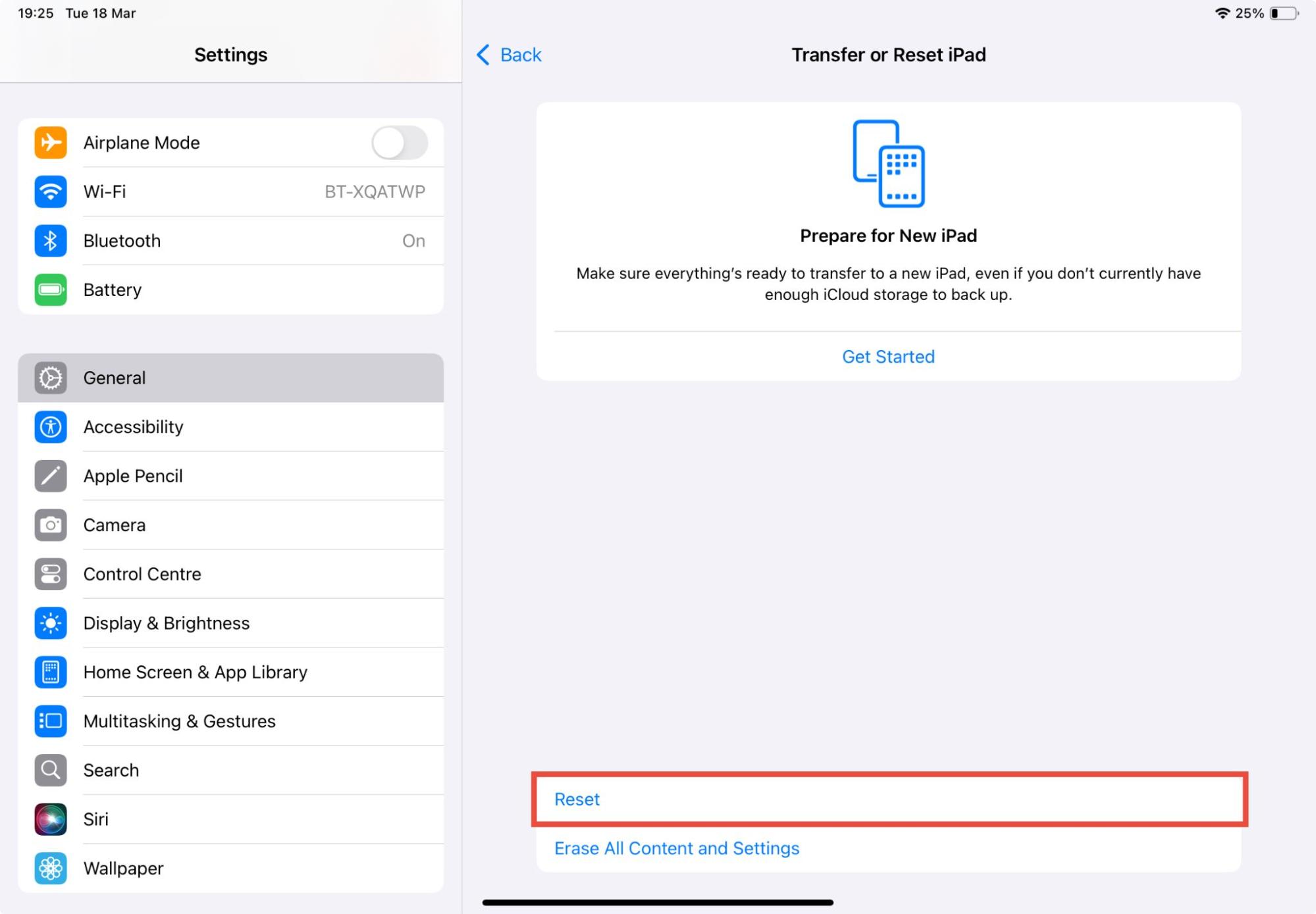 An iPad showing the Transfer or Reset iPad screen in Settings, with Reset highlighted. If you detect spyware on iPad, you may need to reset your device to remove all traces of malware. An iPad showing the Transfer or Reset iPad screen in Settings, with Reset highlighted. If you detect spyware on iPad, you may need to reset your device to remove all traces of malware.