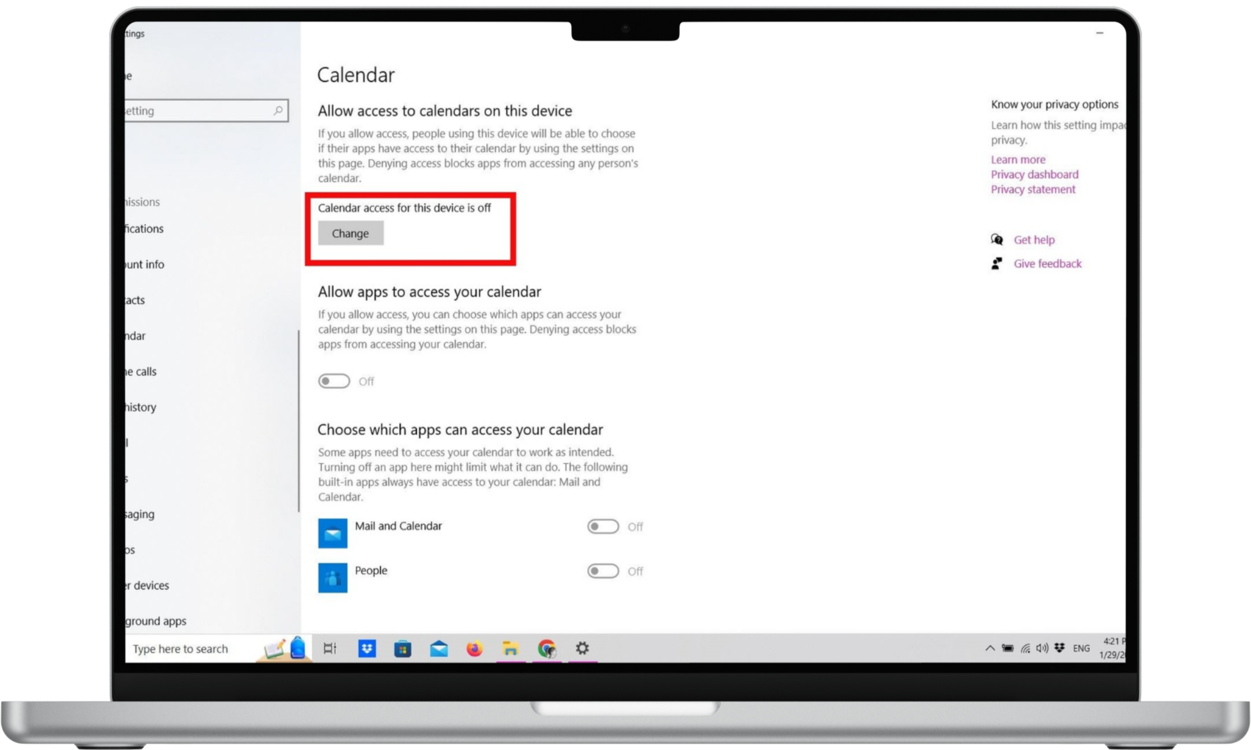Calendar settings in Windows 10 Calendar settings in Windows 10