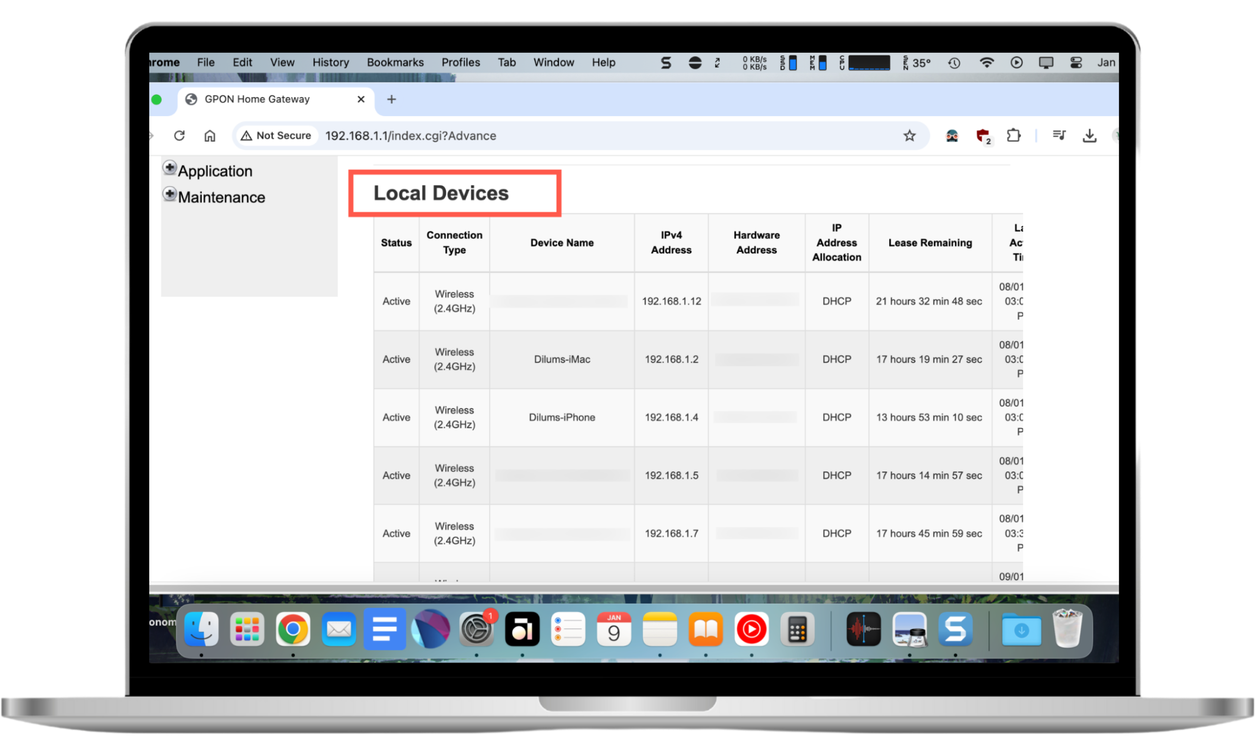 This browser screenshot shows connected local devices—check for unusual devices if you suspect someone is spying on your Wi-Fi. This browser screenshot shows connected local devices—check for unusual devices if you suspect someone is spying on your Wi-Fi.