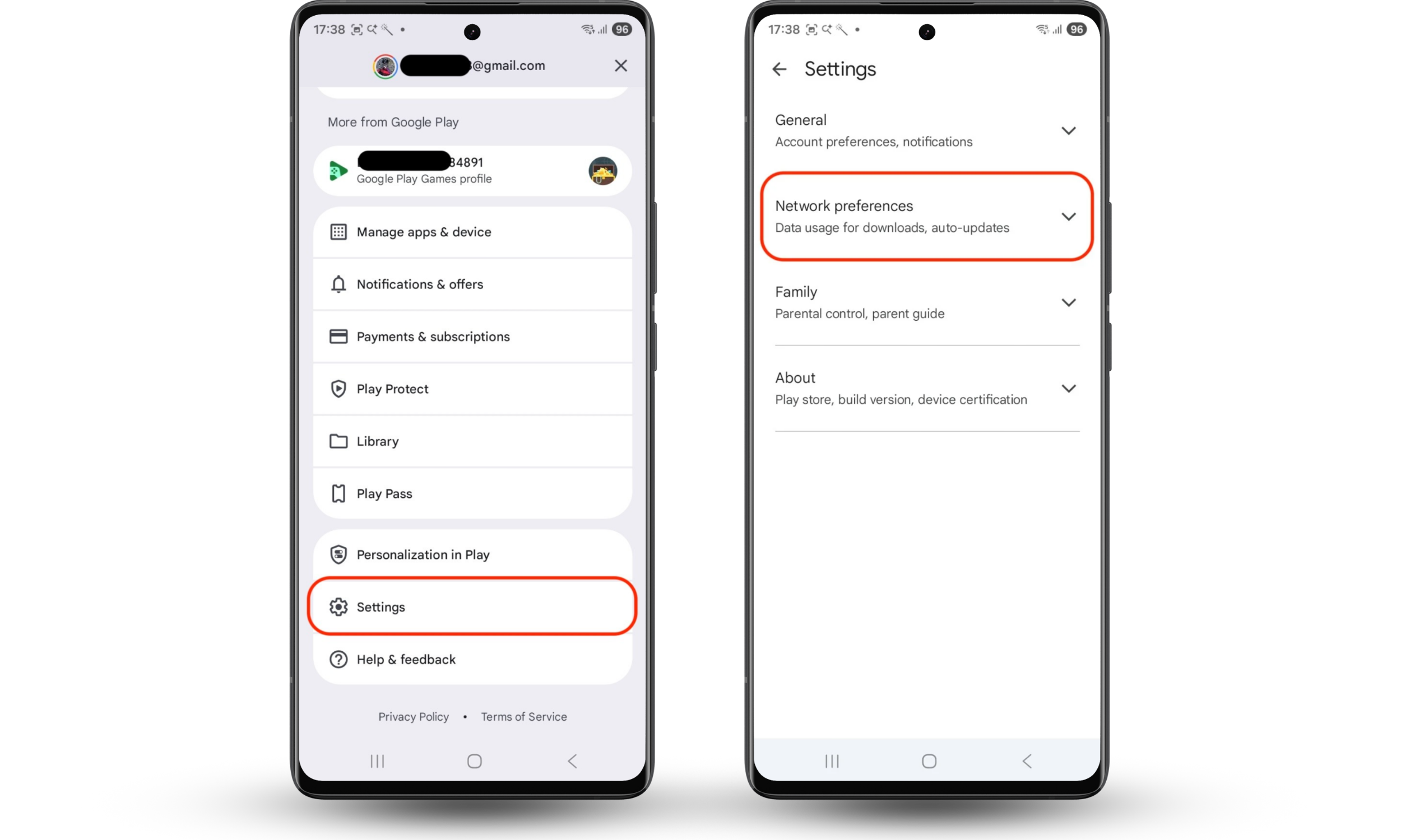 To access app update settings on Android, open the Play Store, tap your profile icon, and navigate to Network preferences. To access app update settings on Android, open the Play Store, tap your profile icon, and navigate to Network preferences.