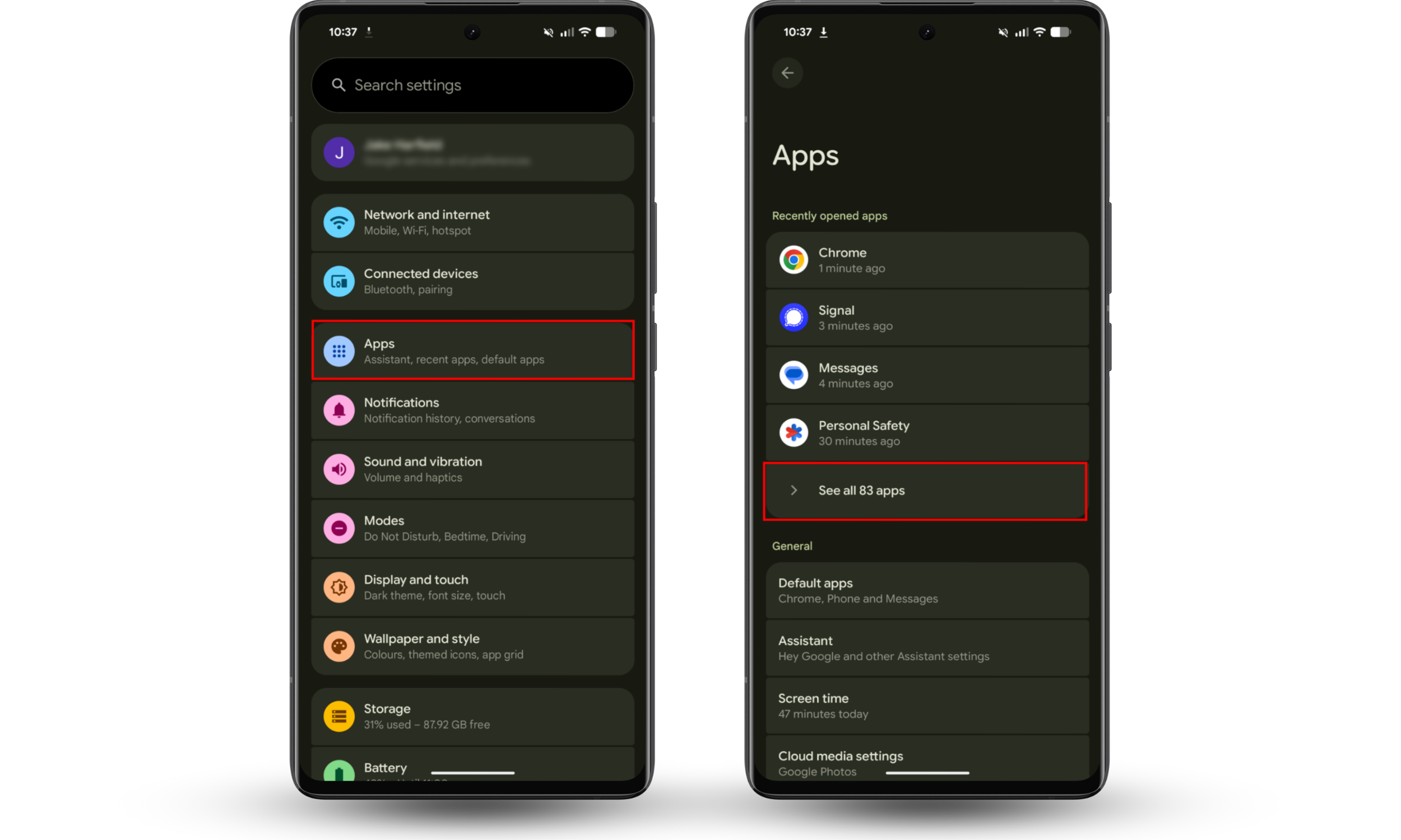 To disable Android System Intelligence entirely, go to Settings > Apps and choose Android System Intelligence.