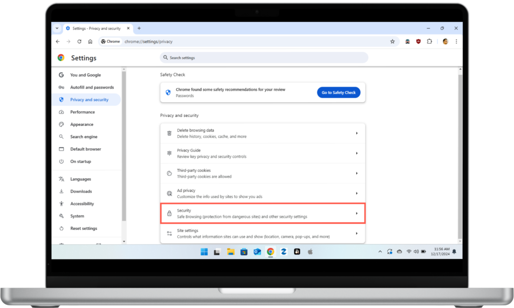 Chrome Settings, how to access the Security options in Settings if you're concerned your Chromebook can get spyware. Chrome Settings, how to access the Security options in Settings if you're concerned your Chromebook can get spyware.
