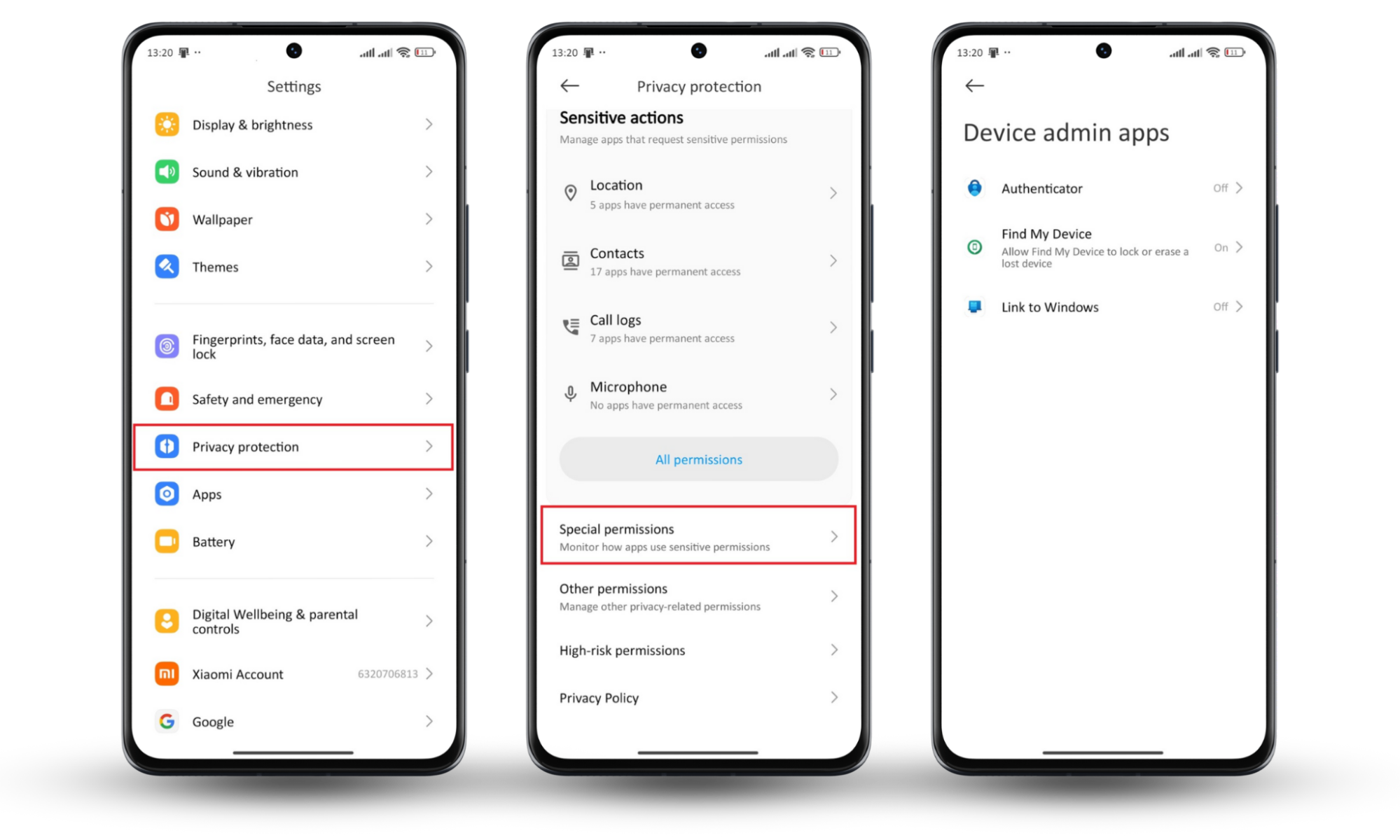 Android Privacy protection settings showing steps to disable admin access for suspicious hidden spy apps on android Android Privacy protection settings showing steps to disable admin access for suspicious hidden spy apps on android