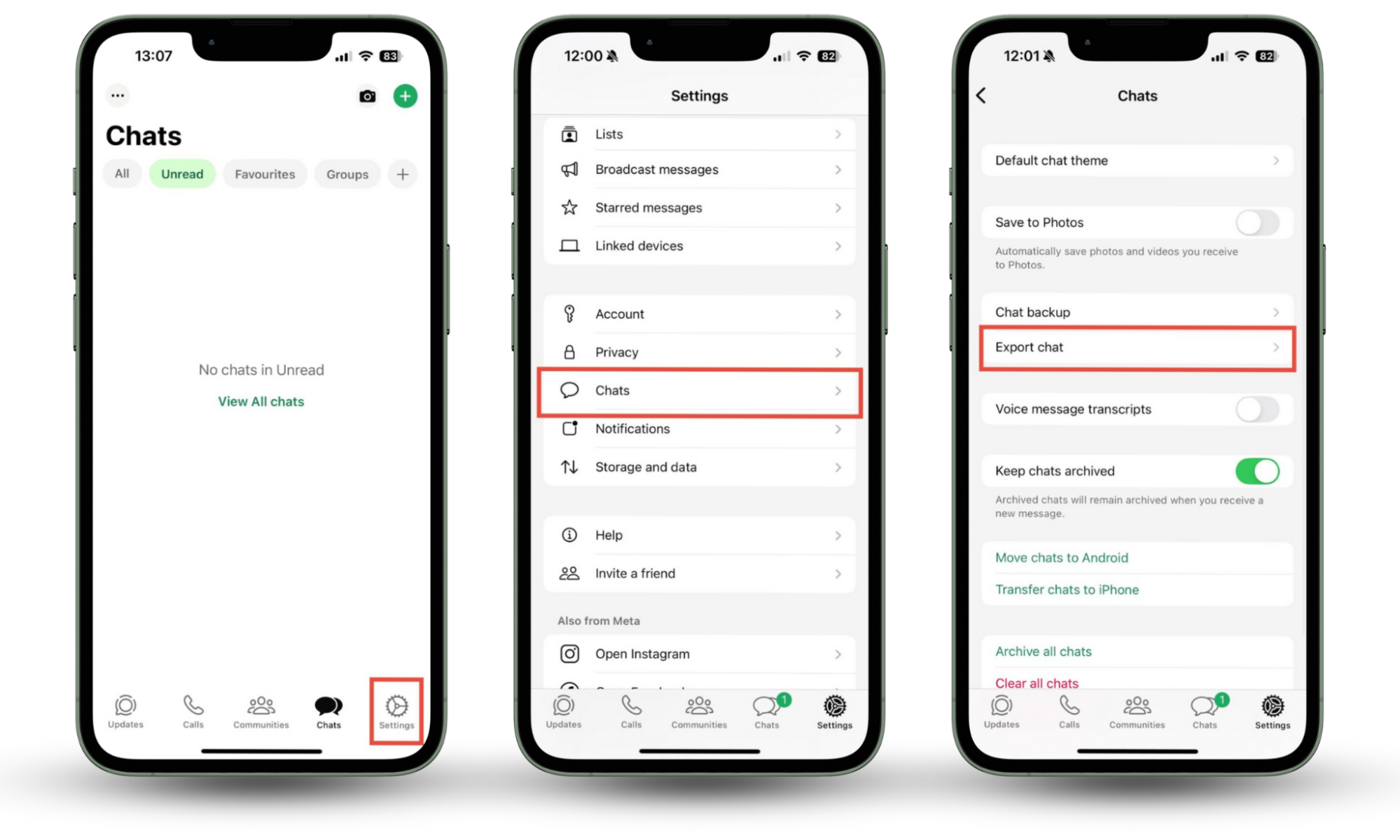 WhatsApp on an iPhone, showing how to export an individual chat. Someone can see your WhatsApp messages from another phone by exporting your chats. WhatsApp on an iPhone, showing how to export an individual chat. Someone can see your WhatsApp messages from another phone by exporting your chats.