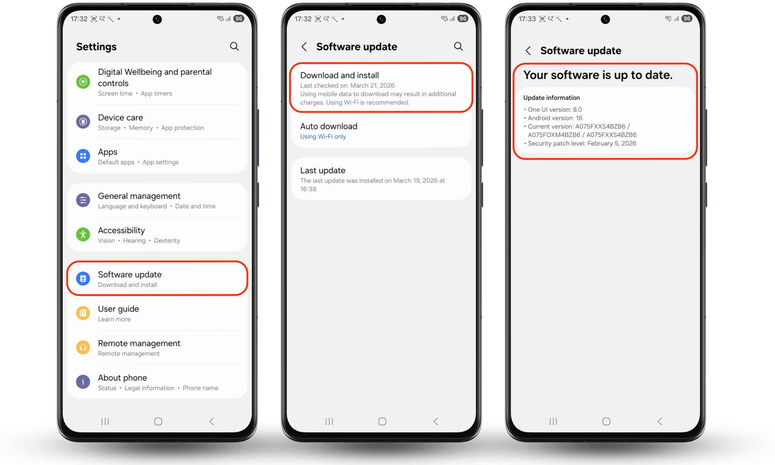 To update your Android device, open System & Updates in Settings and check for the latest software and security updates. To update your Android device, open System & Updates in Settings and check for the latest software and security updates.