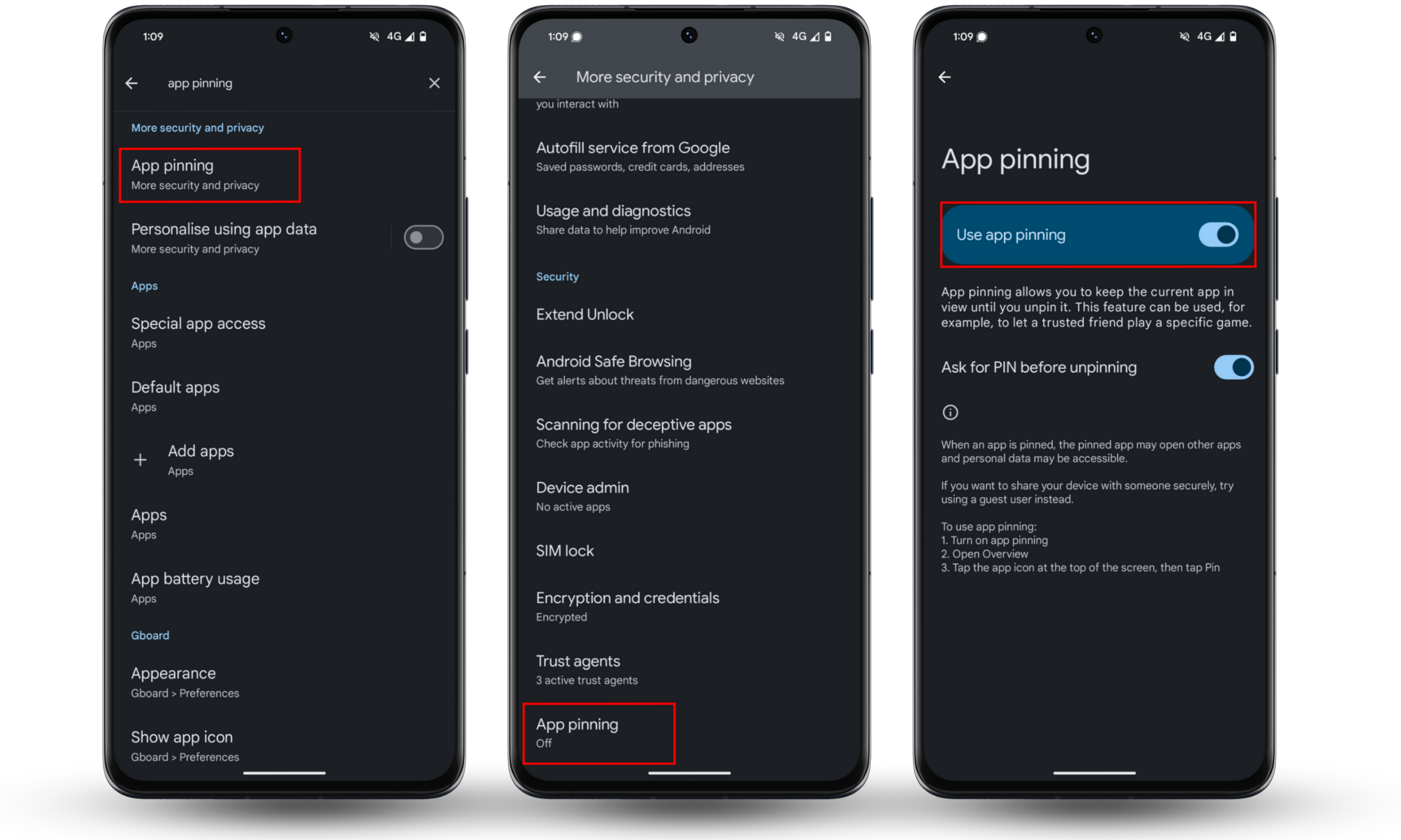 To lock apps on Android, use App Pinning on Google Pixel. Open Settings and search for App Pinning then toggle on. To lock apps on Android, use App Pinning on Google Pixel. Open Settings and search for App Pinning then toggle on.