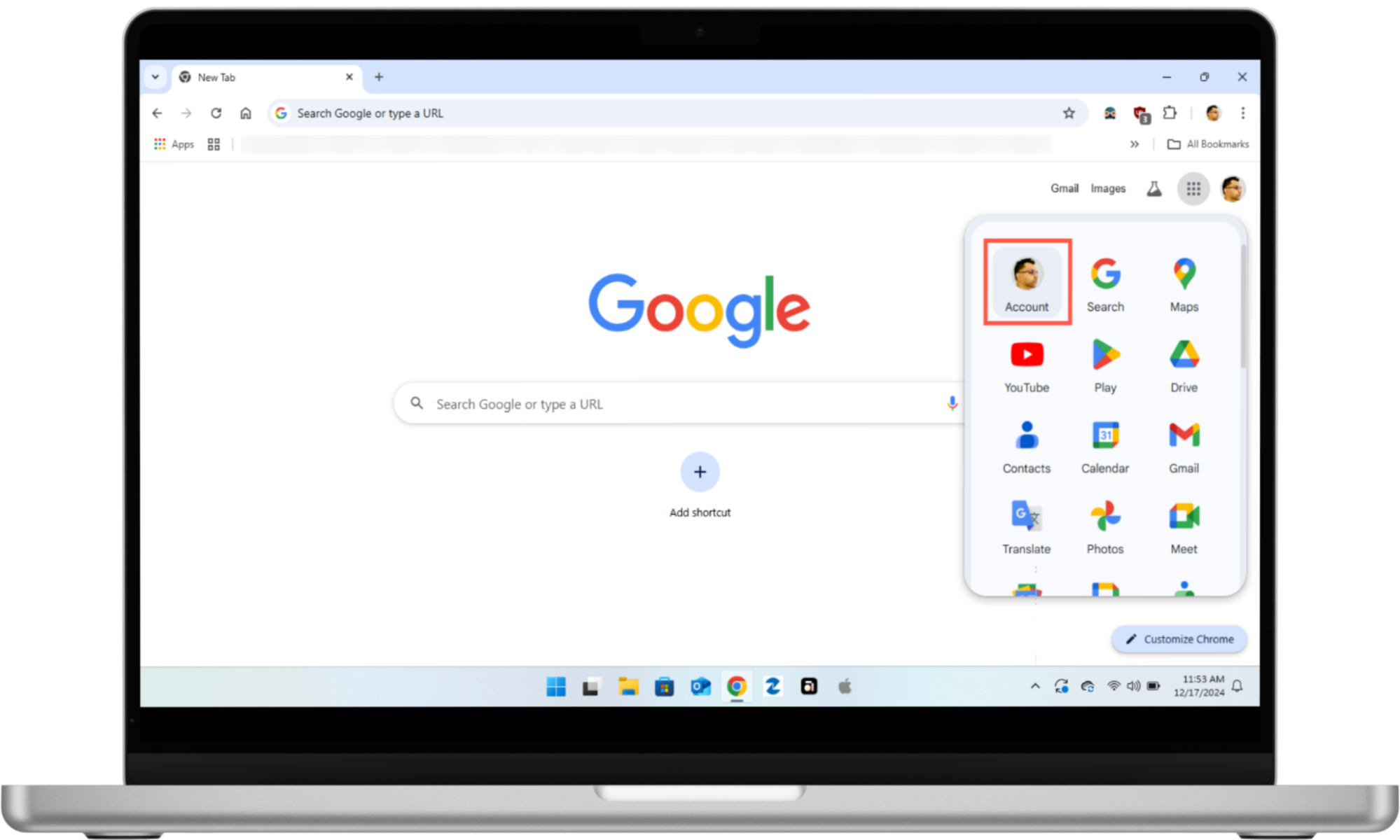 Chrome open on a Chromebook showing how to access your Google Account to enable two-step verification if you're concerned your Chromebook can get spyware. Chrome open on a Chromebook showing how to access your Google Account to enable two-step verification if you're concerned your Chromebook can get spyware.