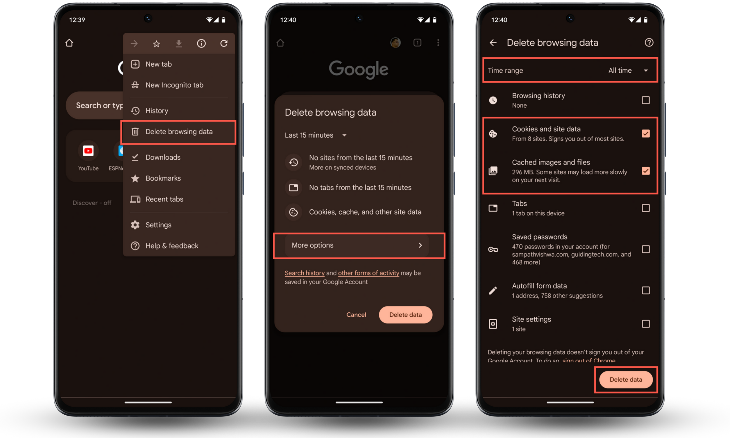 These Chrome screenshots show how to clear the browser cache and cookies so that you can get rid of pop-up ads on Android. These Chrome screenshots show how to clear the browser cache and cookies so that you can get rid of pop-up ads on Android.