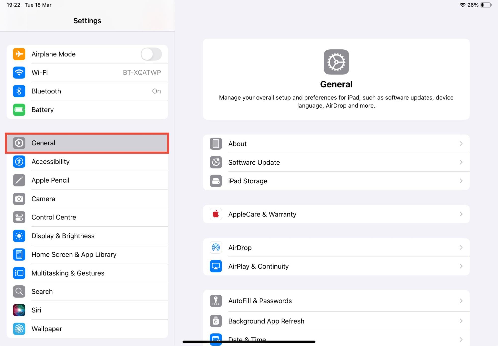 The Settings app on an iPad, with General selected in the sidebar. If you find spyware on iPad and need to remove it, you can factory reset your device. The Settings app on an iPad, with General selected in the sidebar. If you find spyware on iPad and need to remove it, you can factory reset your device.