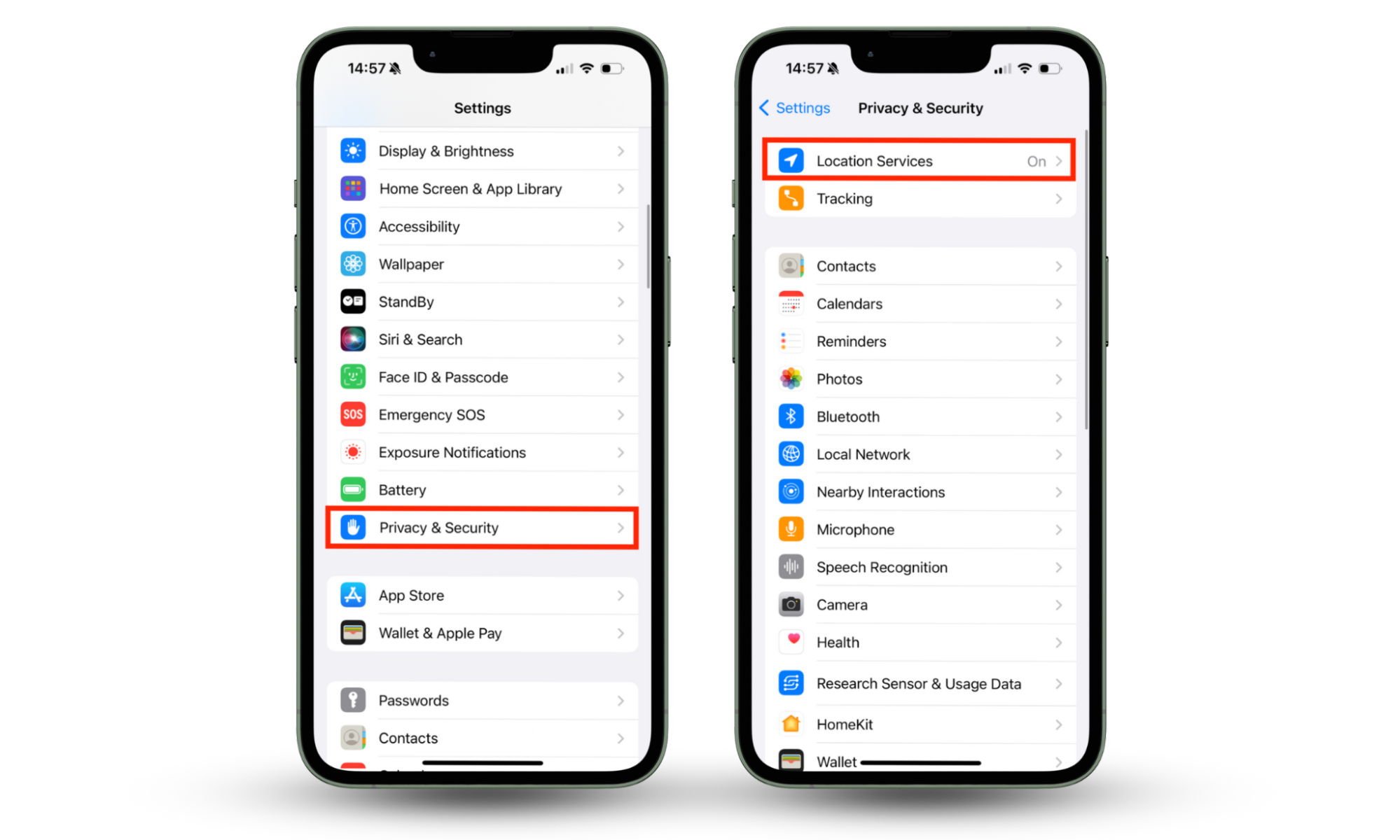 Location services in the Settings menu in Android. Disable the location services on an iPhone to stop people form tracking your phone. Location services in the Settings menu in Android. Disable the location services on an iPhone to stop people form tracking your phone.