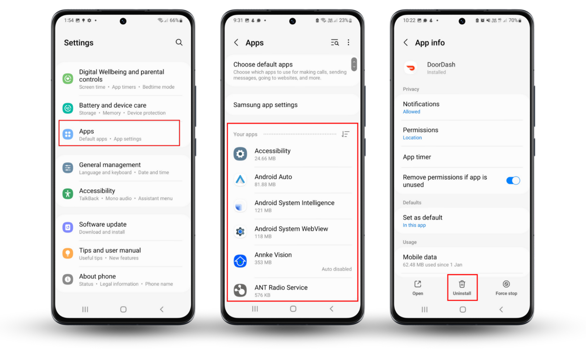 To identify spyware on Android and remove it, open Settings > Apps and scan the apps list for anything suspicious. If you find spyware, tap it and press Uninstall. To identify spyware on Android and remove it, open Settings > Apps and scan the apps list for anything suspicious. If you find spyware, tap it and press Uninstall.