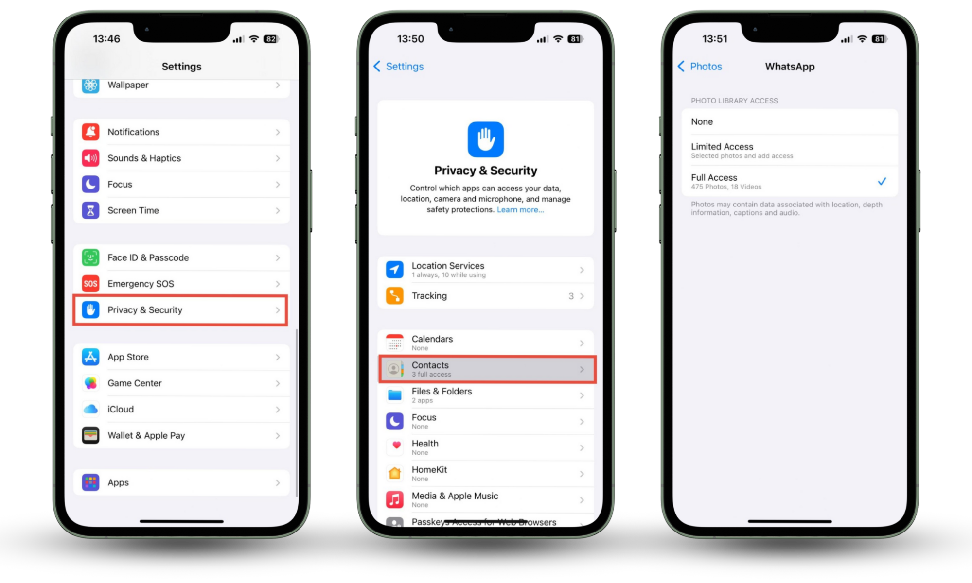 How to find iOS permissions on an iPhone. Go to Settings, tap Privacy & Security. How to find iOS permissions on an iPhone. Go to Settings, tap Privacy & Security.