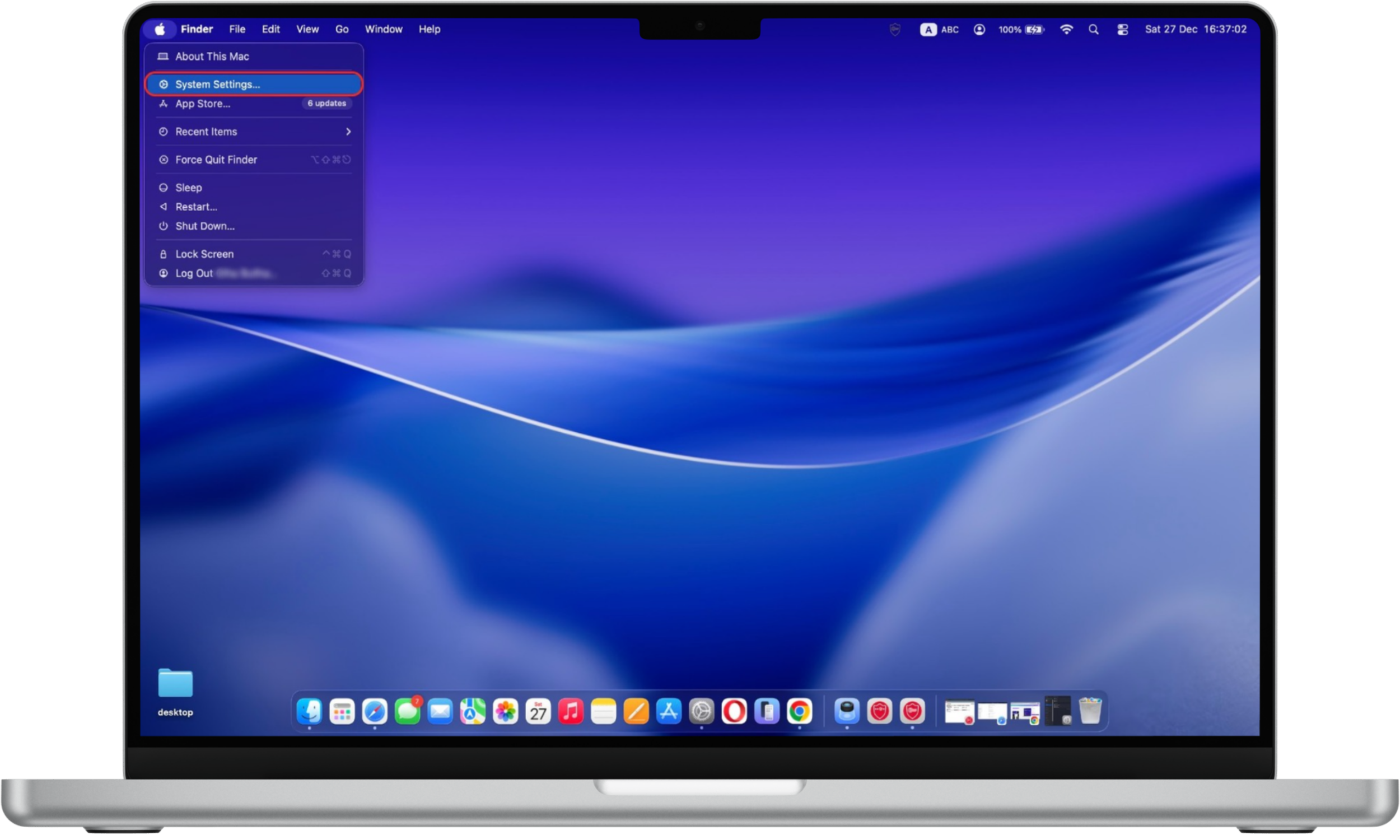 Opening System Settings on macOS to begin securing your device against zero-day attacks and other cyber threats.