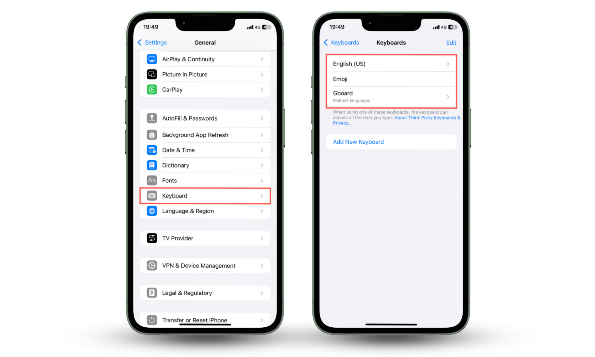 These iOS screenshots show how to check for suspicious keyboards via the Settings apps while attempting to get rid of keyloggers on your iPhone. These iOS screenshots show how to check for suspicious keyboards via the Settings apps while attempting to get rid of keyloggers on your iPhone.