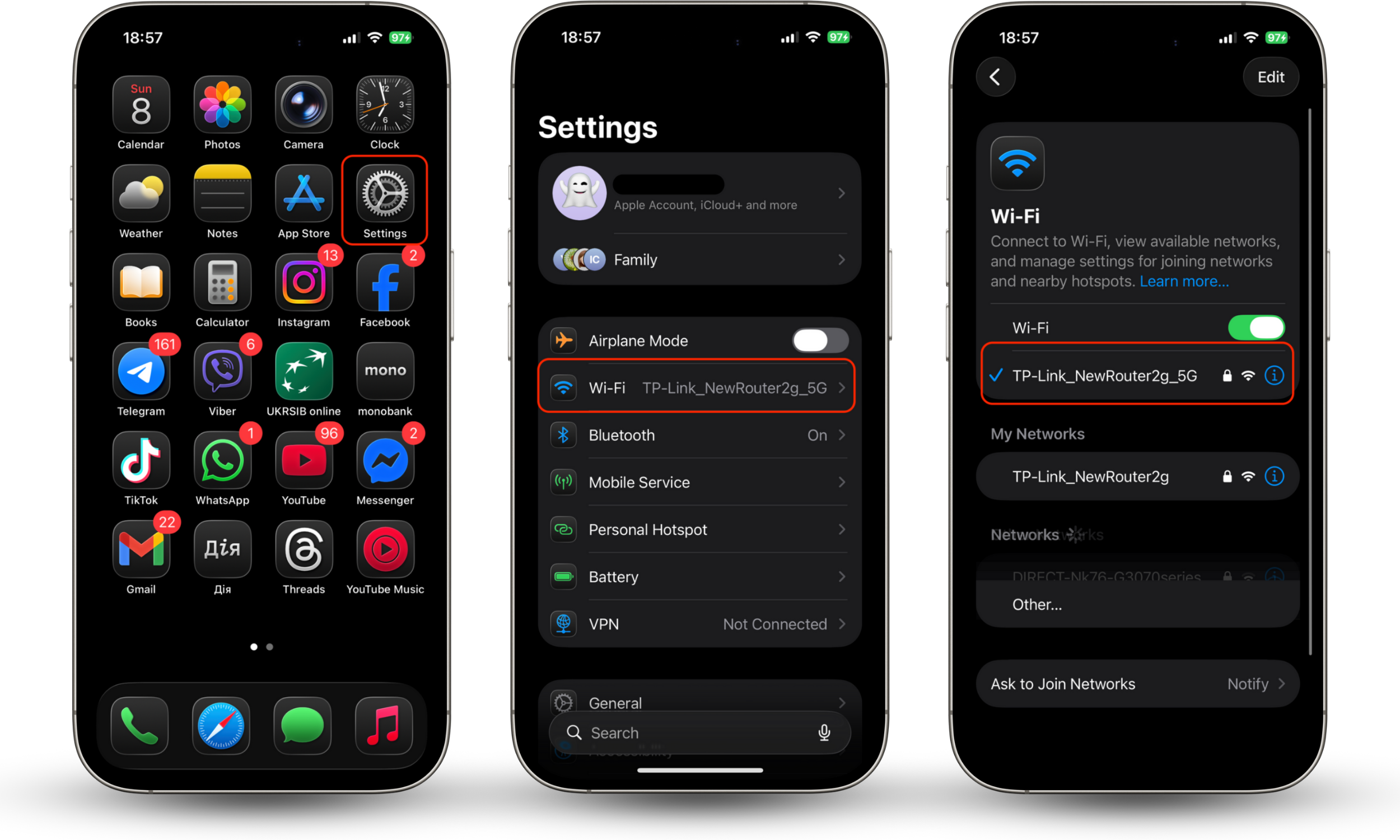 how to open Wi-Fi network settings to configure proxy options as one of the ways to hide your IP address in three different ways