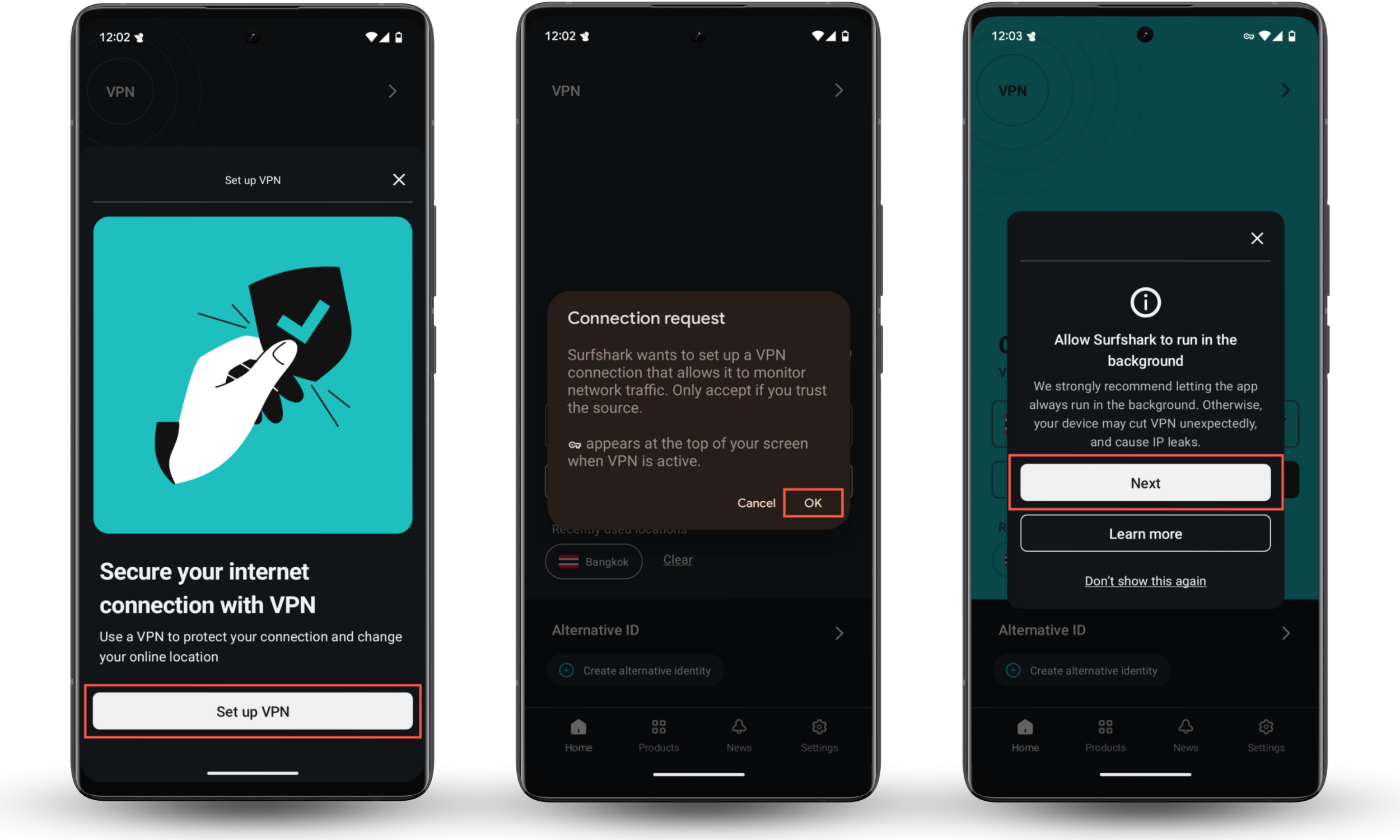 These screenshots show how to grant connection permissions to your VPN app so that you can change your VPN location on your Android. These screenshots show how to grant connection permissions to your VPN app so that you can change your VPN location on your Android.