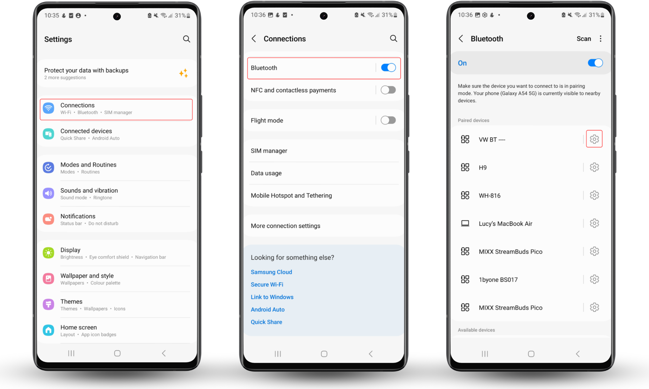 To tell if your phone is paired to another phone or device via Bluetooth, check your Bluetooth connections on your Android phone.
