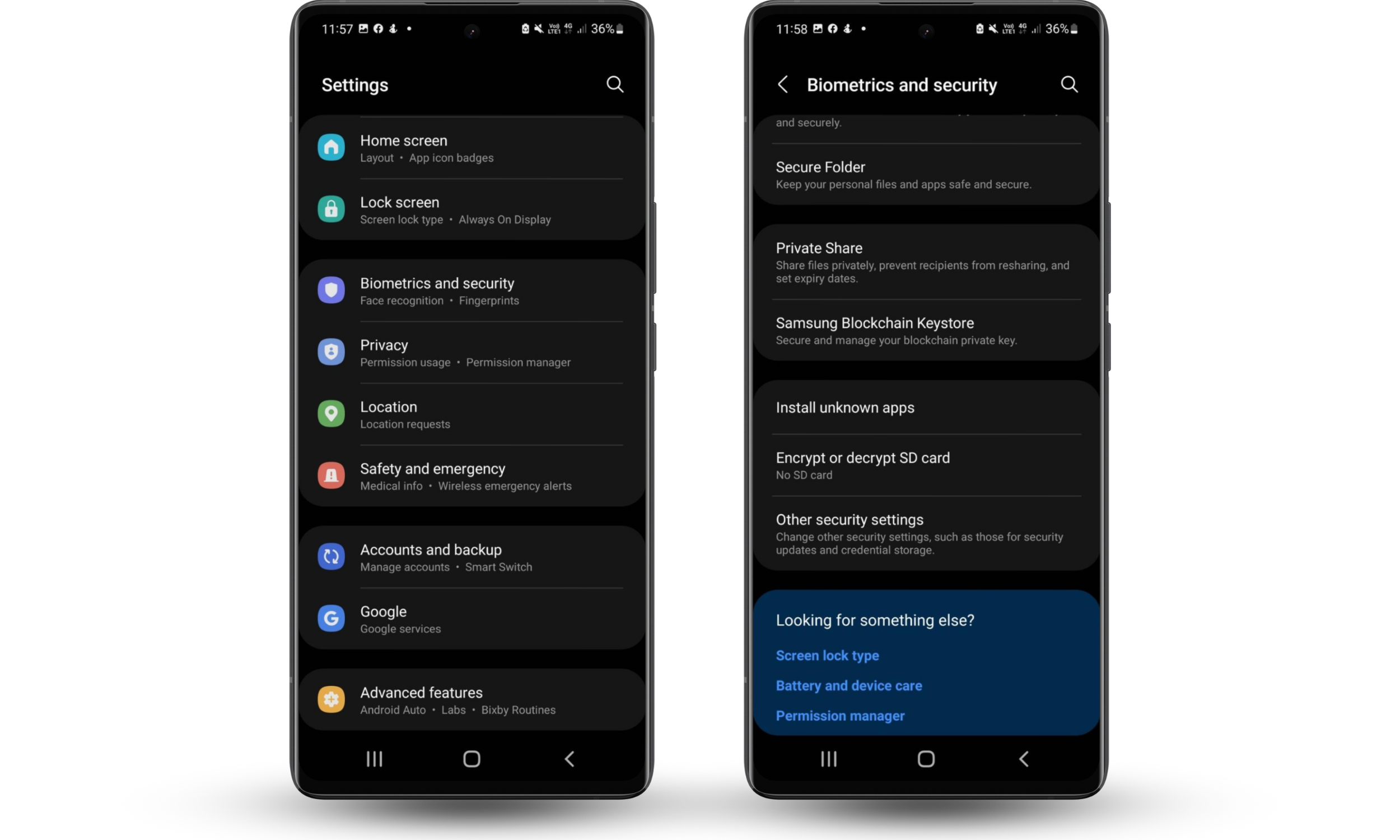 Select Biometrics and security to start putting a SIM lock on your Android phone. Select Biometrics and security to start putting a SIM lock on your Android phone.