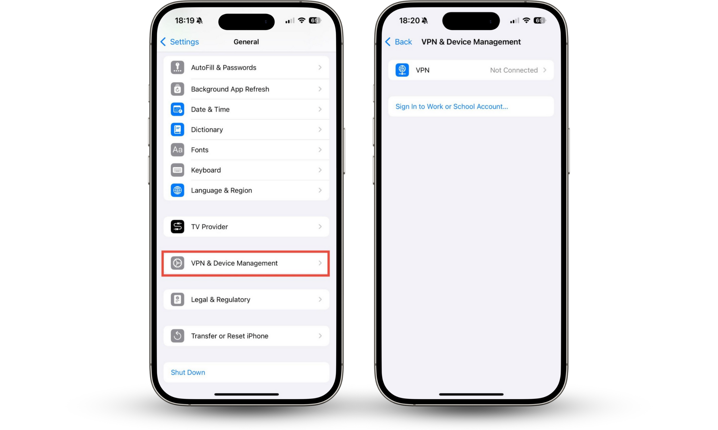 The Settings app on an iPhone, showing how to find configuration profiles. To detect FlexiSpy on iPhone, or other monitoring apps, check your phone's security settings. The Settings app on an iPhone, showing how to find configuration profiles. To detect FlexiSpy on iPhone, or other monitoring apps, check your phone's security settings.