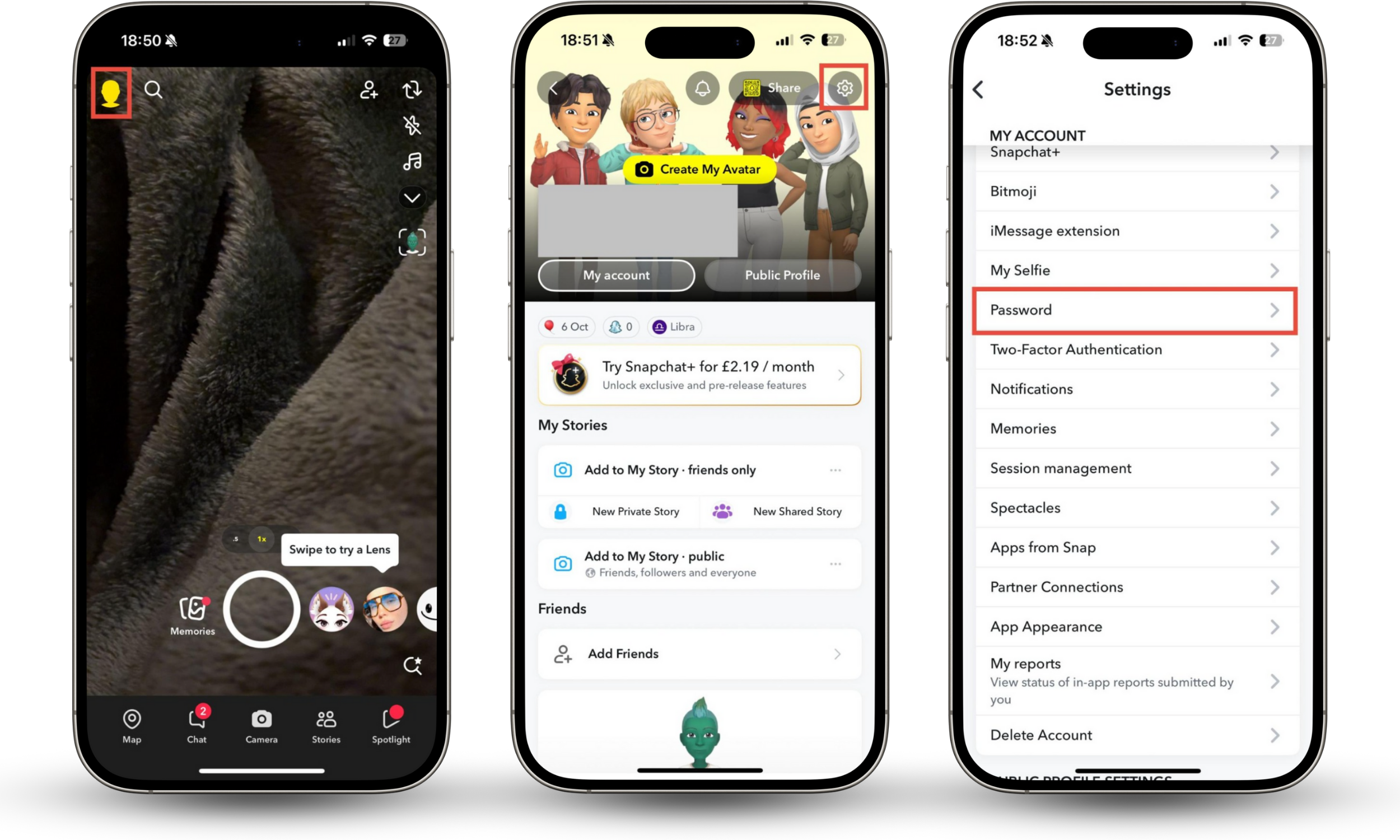 The steps needed to change your password in Snapchat. Is Snaptroid real? If you've shared login details with Snaptroid, change your password now.