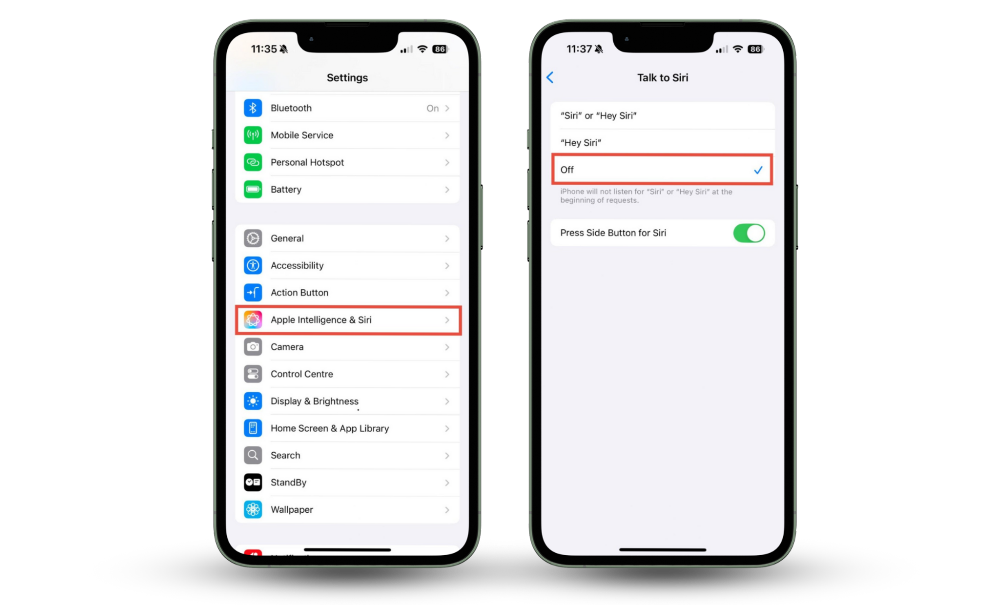 The process to disable Siri on an iPhone, by going to Settings and tapping Apple Intelligence and Siri. If you're worried about Siri recording, turn the feature off. The process to disable Siri on an iPhone, by going to Settings and tapping Apple Intelligence and Siri. If you're worried about Siri recording, turn the feature off.