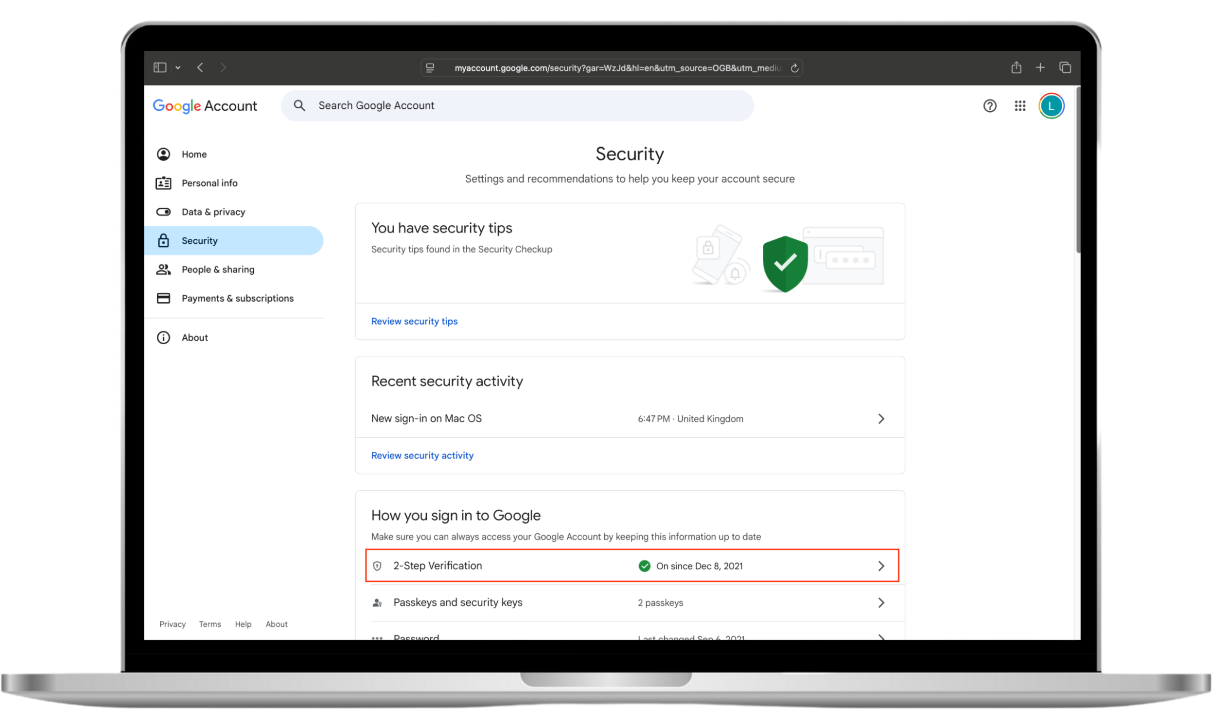 The Security settings for a Google Account, open on a Mac, explaining how to set up 2-Step Verification. To stop phone cloning, improve your online security. The Security settings for a Google Account, open on a Mac, explaining how to set up 2-Step Verification. To stop phone cloning, improve your online security.