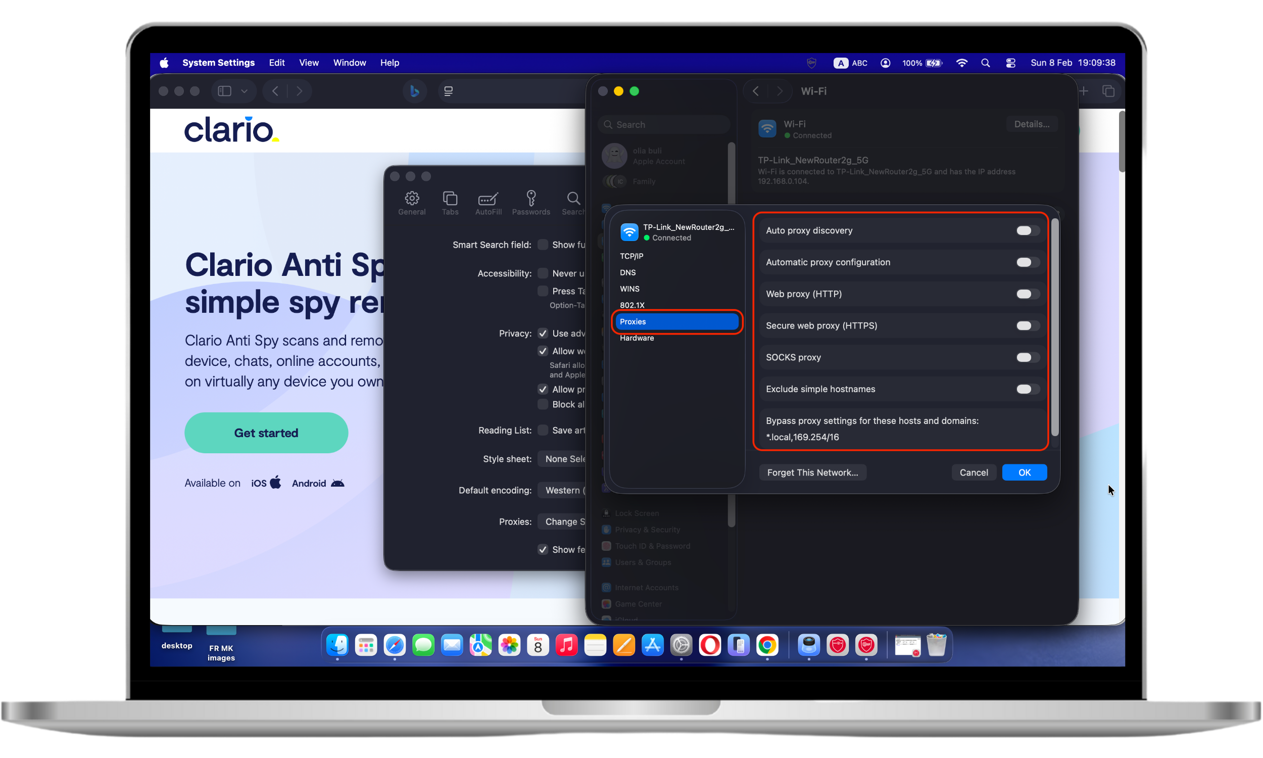 how to apply proxy configuration settings in Safari to hide your IP address as one of the ways to hide your IP address in three different ways